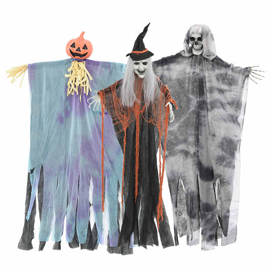 Halloweenský Visící Duch 3 Ks Vícebarevný 61 X 97 Cm Polyester