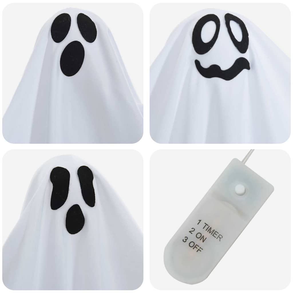Halloweenský Visící Duch 3 Ks Bílá 52 X 62 Cm Polyester