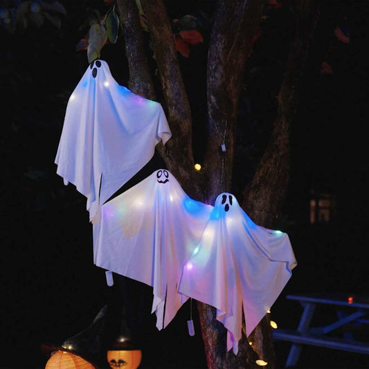 Halloweenský Visící Duch 3 Ks Bílá 52 X 62 Cm Polyester