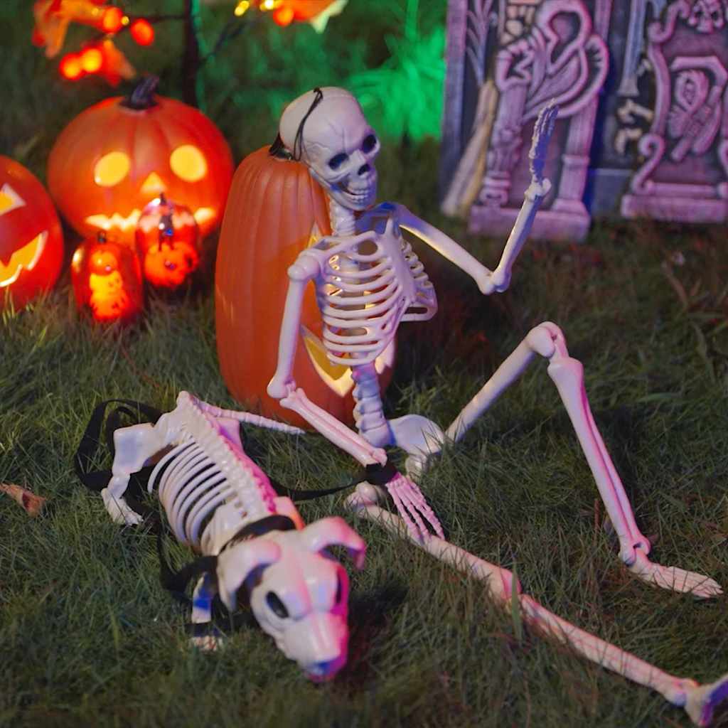 Halloweenová Dekorace -Kostra 2 Ks Bílá 155 X 38.5 Cm