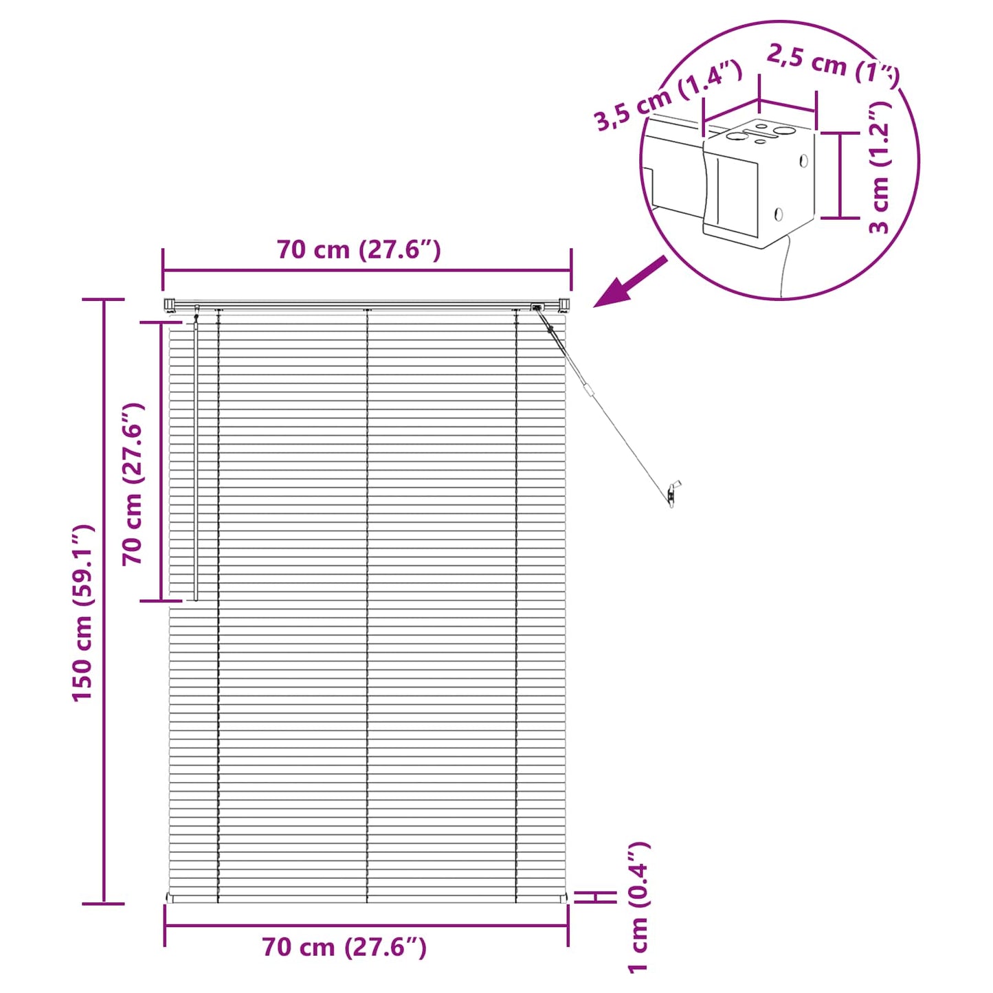 Venet Školní Žaluzie Tmavě Hnědá S Vzorem 150 X 70 Cm 25 Mm Pvc
