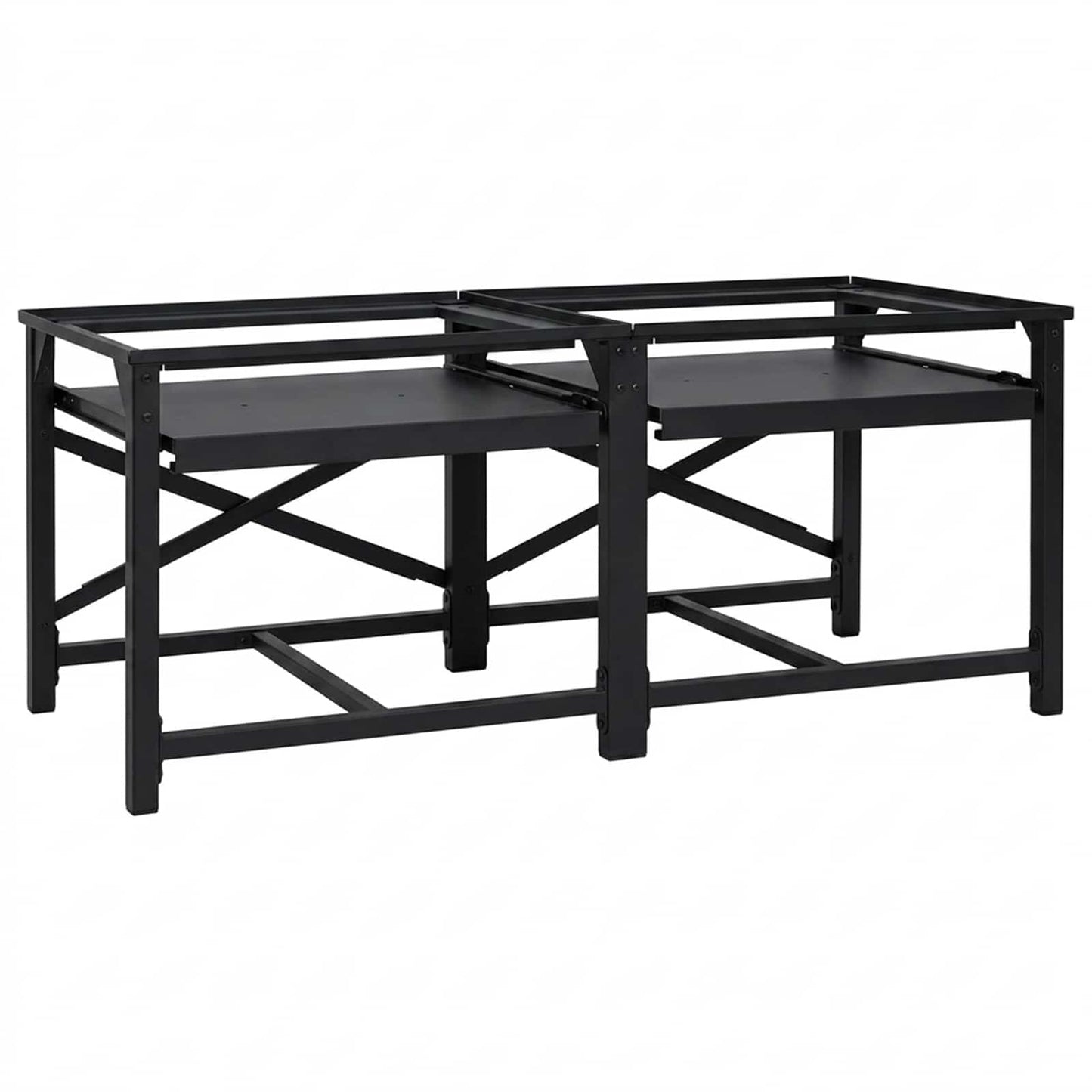 Podstavec Na Pračku 2 Pcs Černý 120 X 56 X 52 Cm Ocel