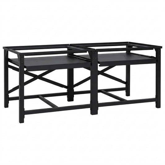 Podstavec Na Pračku 2 Pcs Černý 120 X 56 X 52 Cm Ocel