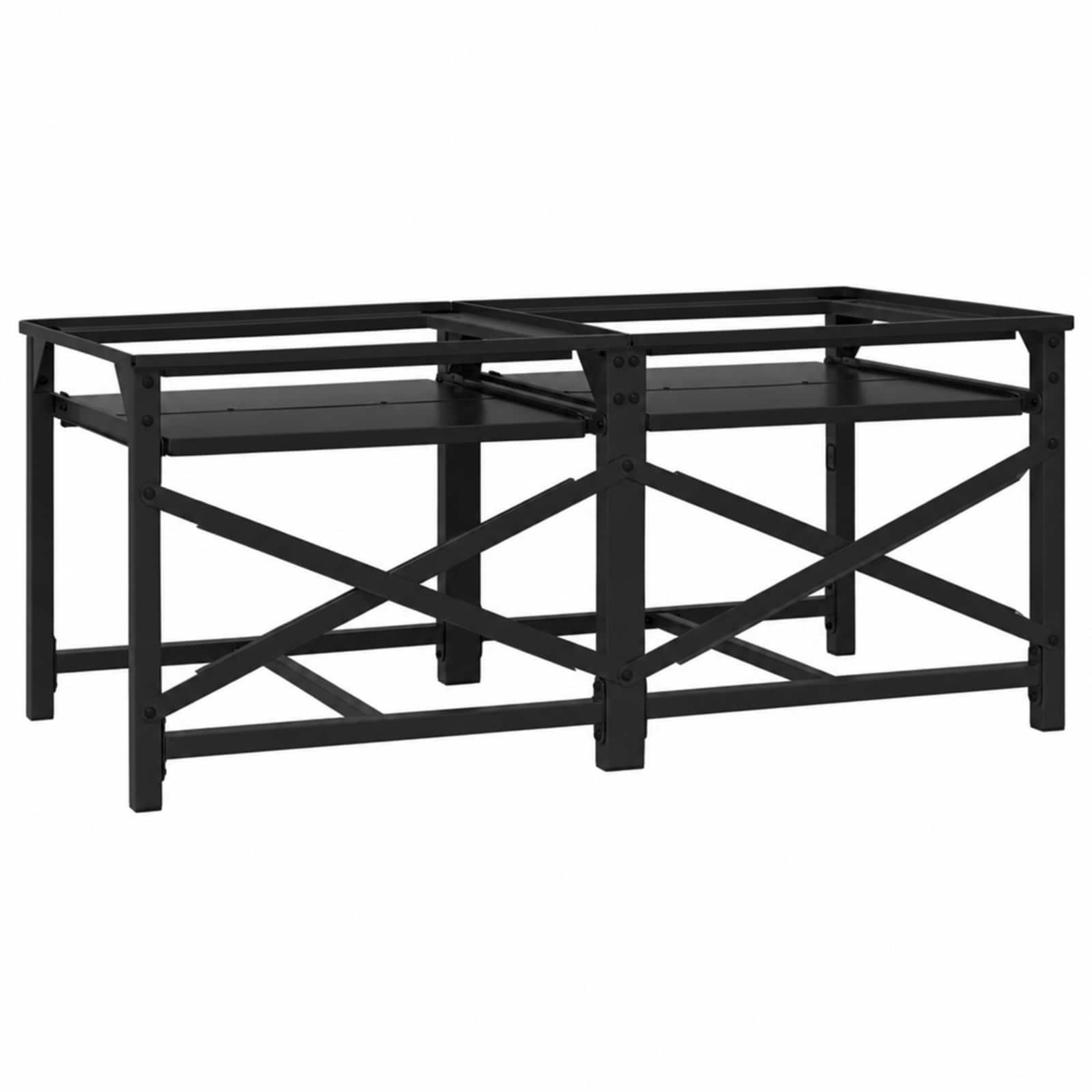 Podstavec Na Pračku 2 Pcs Černý 120 X 56 X 52 Cm Ocel