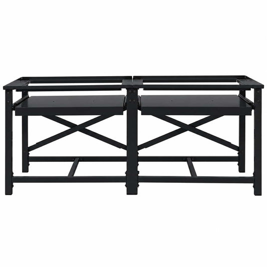 Podstavec Na Pračku 2 Pcs Černý 120 X 56 X 52 Cm Ocel