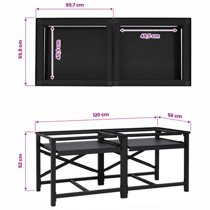 Podstavec Na Pračku 2 Pcs Černý 120 X 56 X 52 Cm Ocel