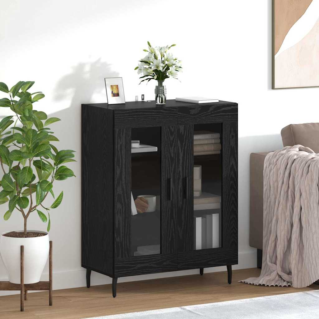 Servírovací Skříň Černý Dub 69,5 X 34 X 90 Cm Kompozitní Dřevo