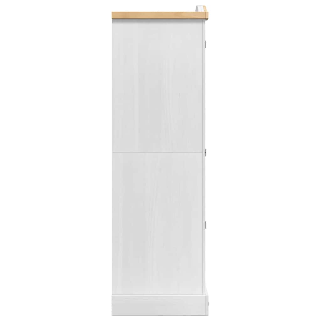 Šatní Skříň Corona Bílá 101 X 52 X 170 Cm Masivní Borové Dřevo