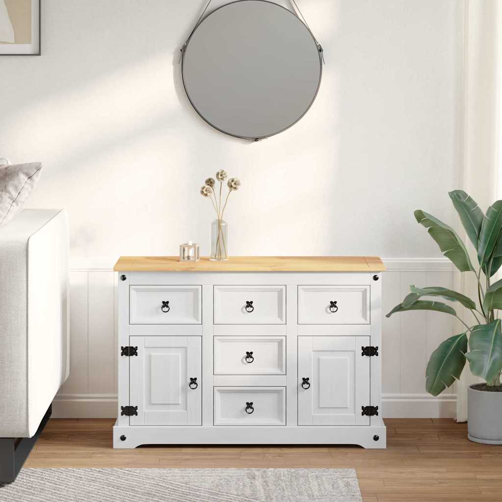 Úložné Truhly Corona Bílá 112 X 40 X 75 Cm Masivní Borové Dřevo