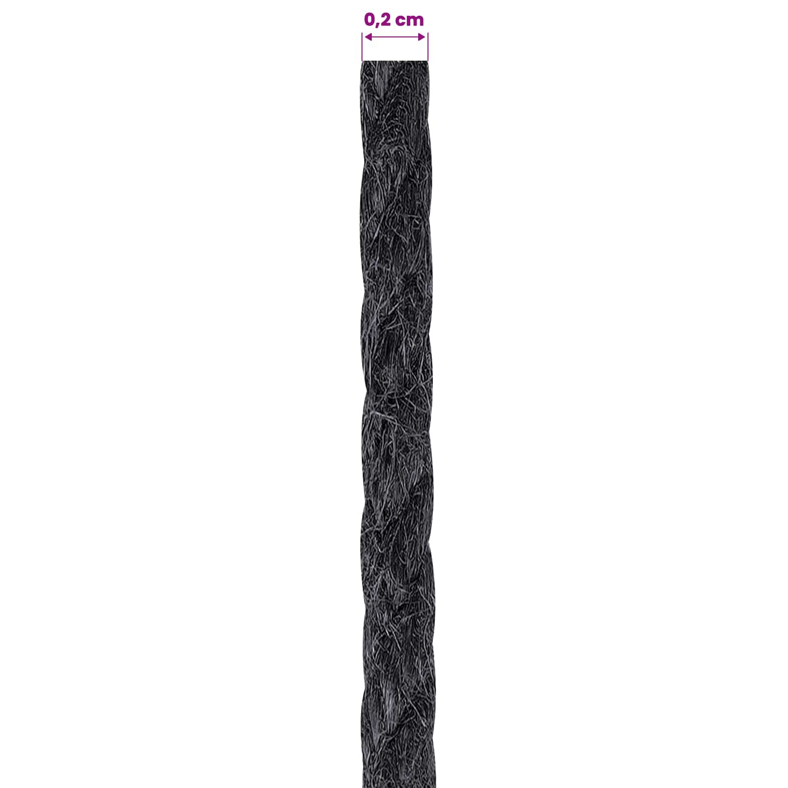 Jutové Lano 10 Ks 2 Mm Černá 100% Jute Tossa