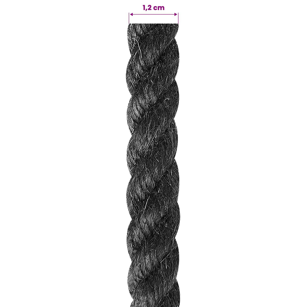 Jutové Lano 12 Mm Černá 100% Jute Tossa