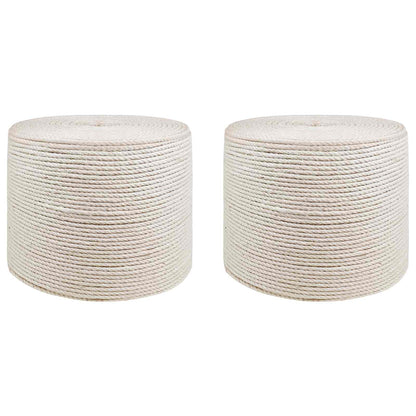Jutové Lano 2 Ks 2 Mm Bílá 100% Jute Tossa