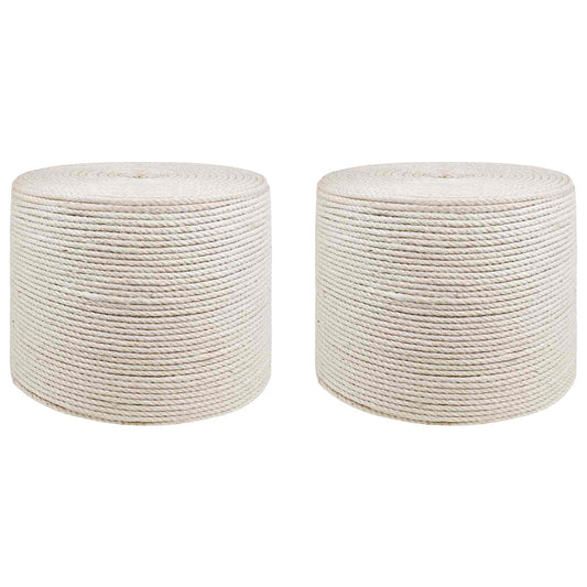 Jutové Lano 2 Ks 2 Mm Bílá 100% Jute Tossa
