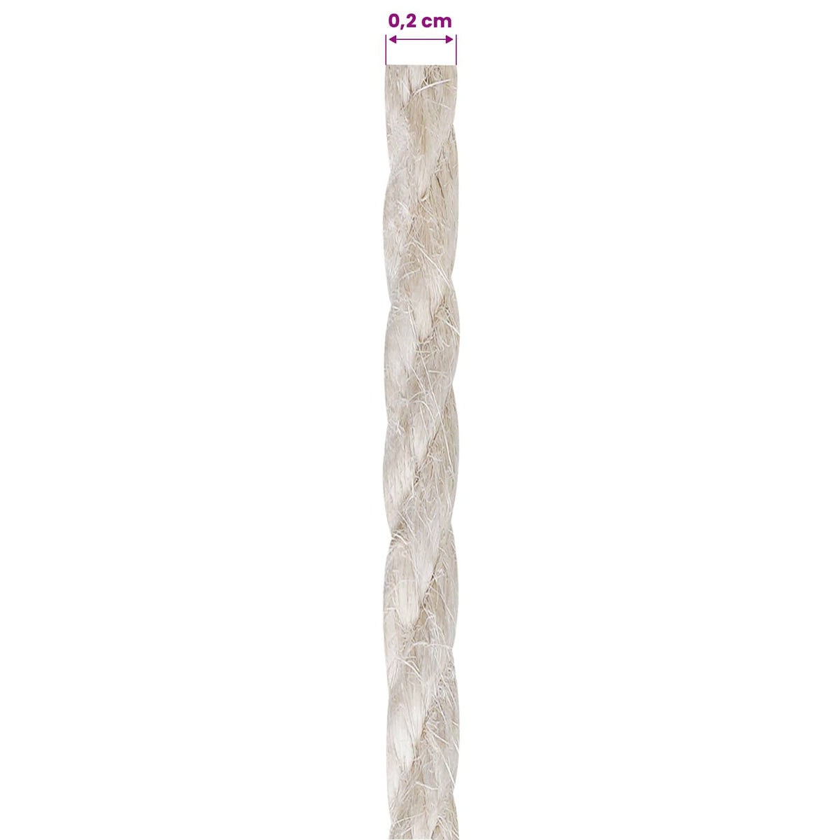 Jutové Lano 10 Ks 2 Mm Bílá 100% Jute Tossa