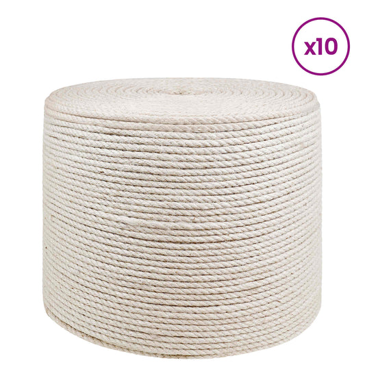 Jutové Lano 10 Ks 2 Mm Bílá 100% Jute Tossa