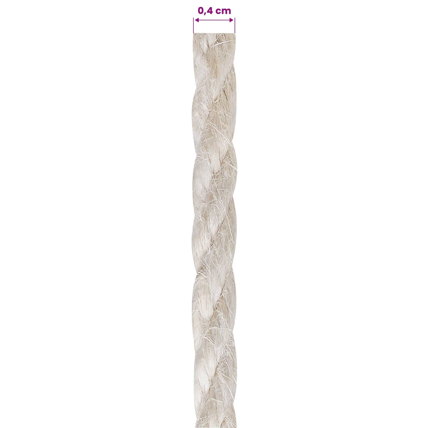 Jutové Lano 4 Bílá 100% Jute Tossa