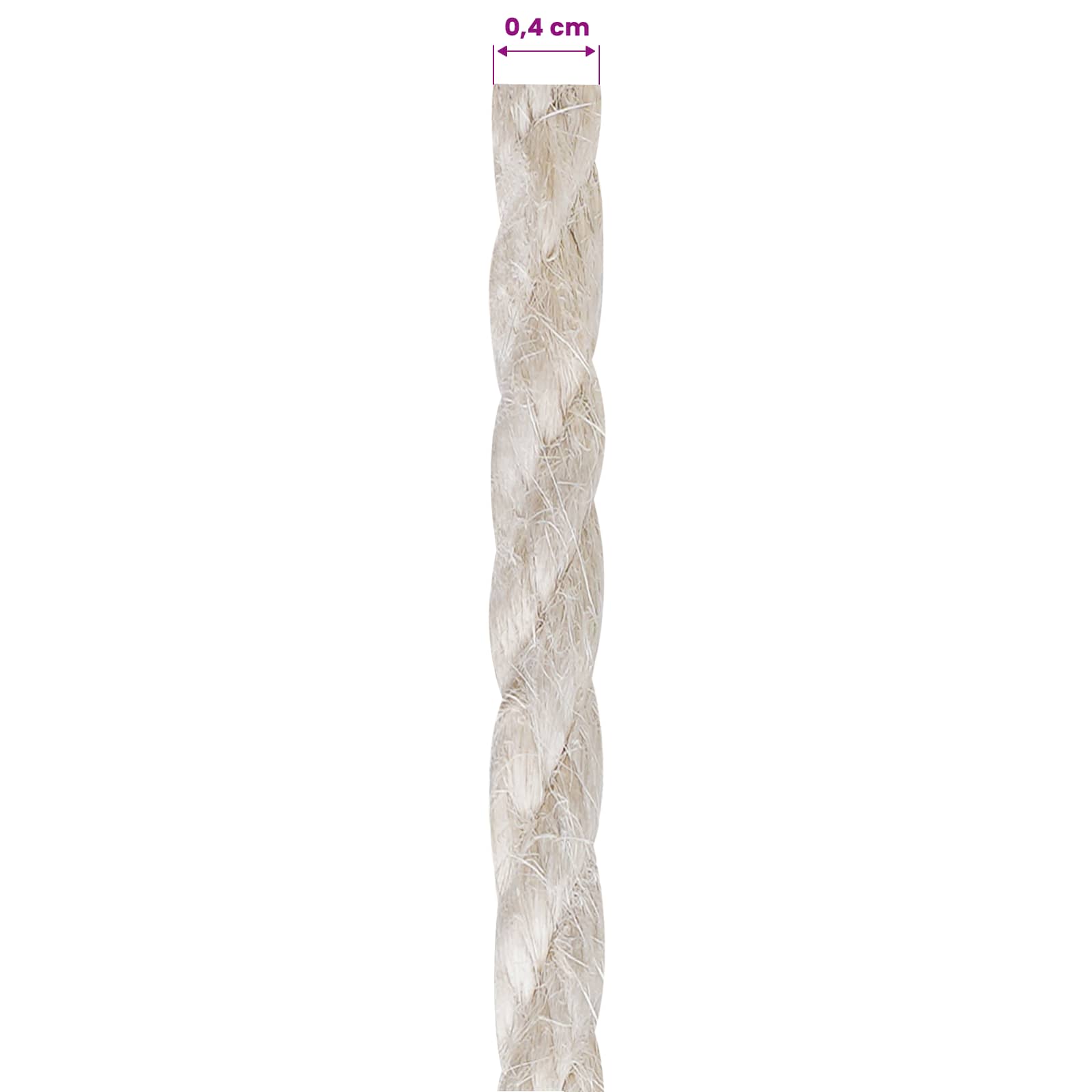 Jutové Lano 4 Bílá 100% Jute Tossa