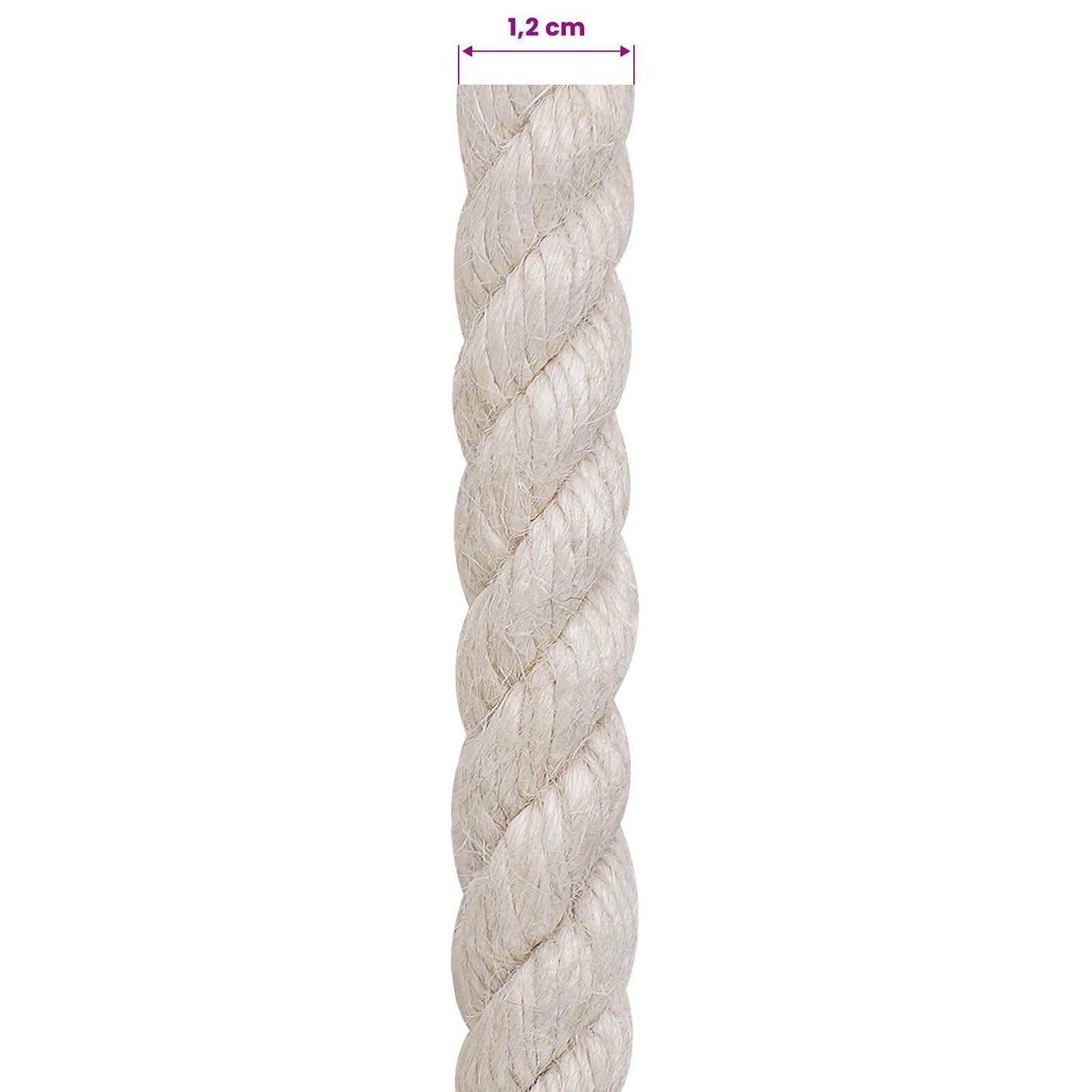 Jutové Lano 12 Mm Bílá 100% Jute Tossa