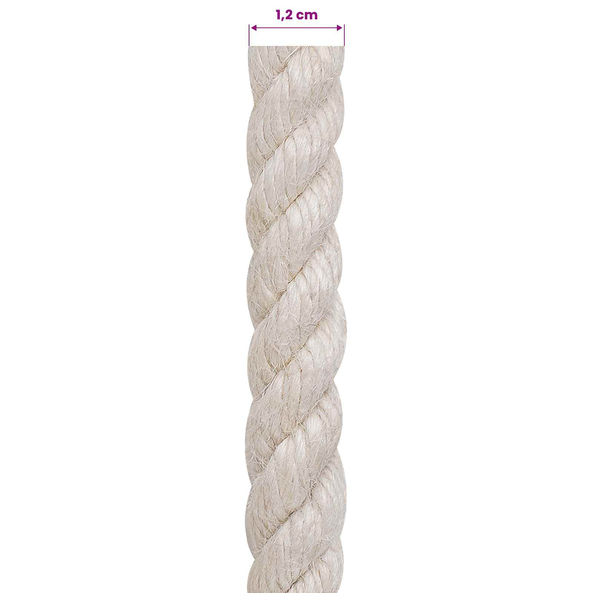 Jutové Lano 12 Mm Bílá 100% Jute Tossa