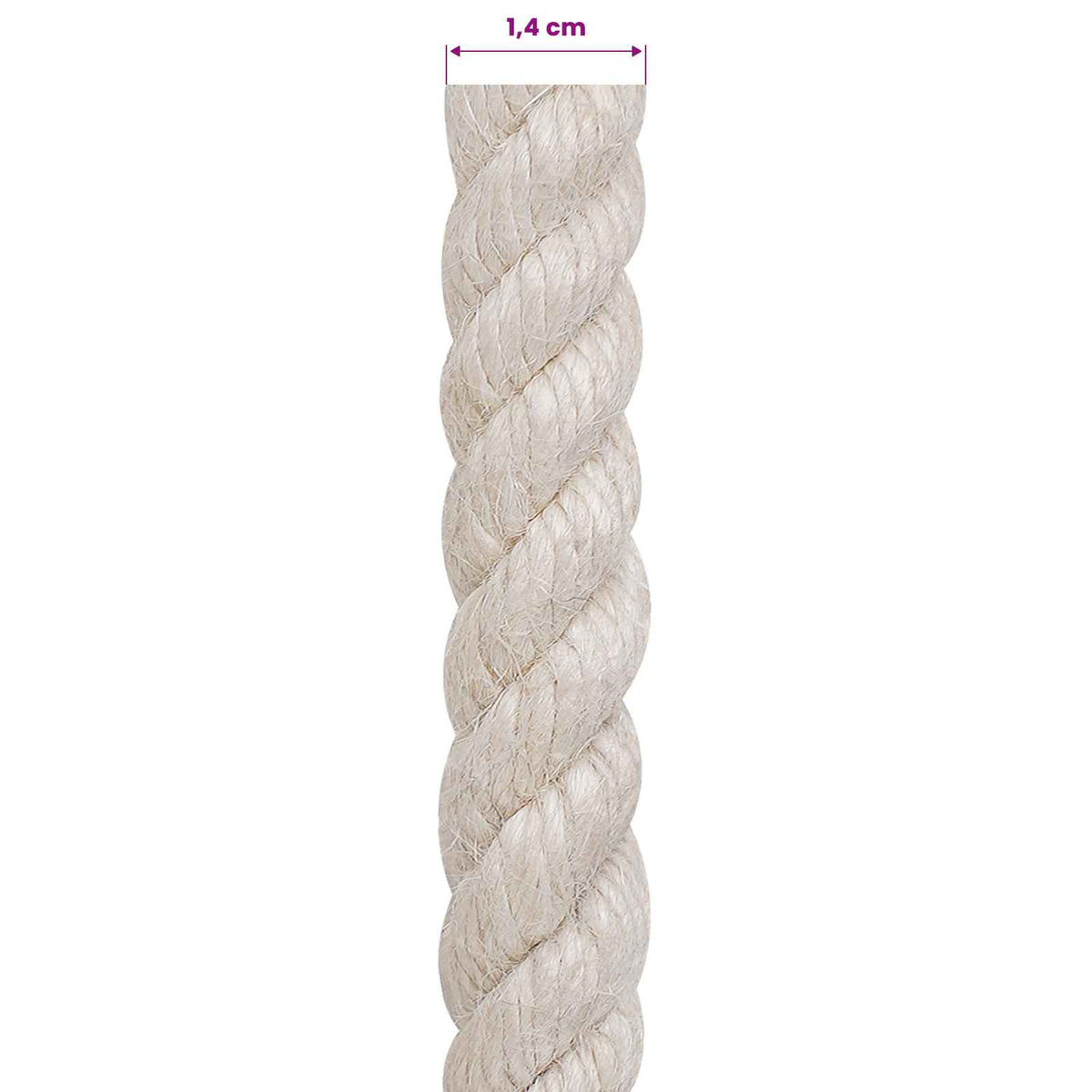 Jutové Lano 14 Mm Bílá 100% Jute Tossa