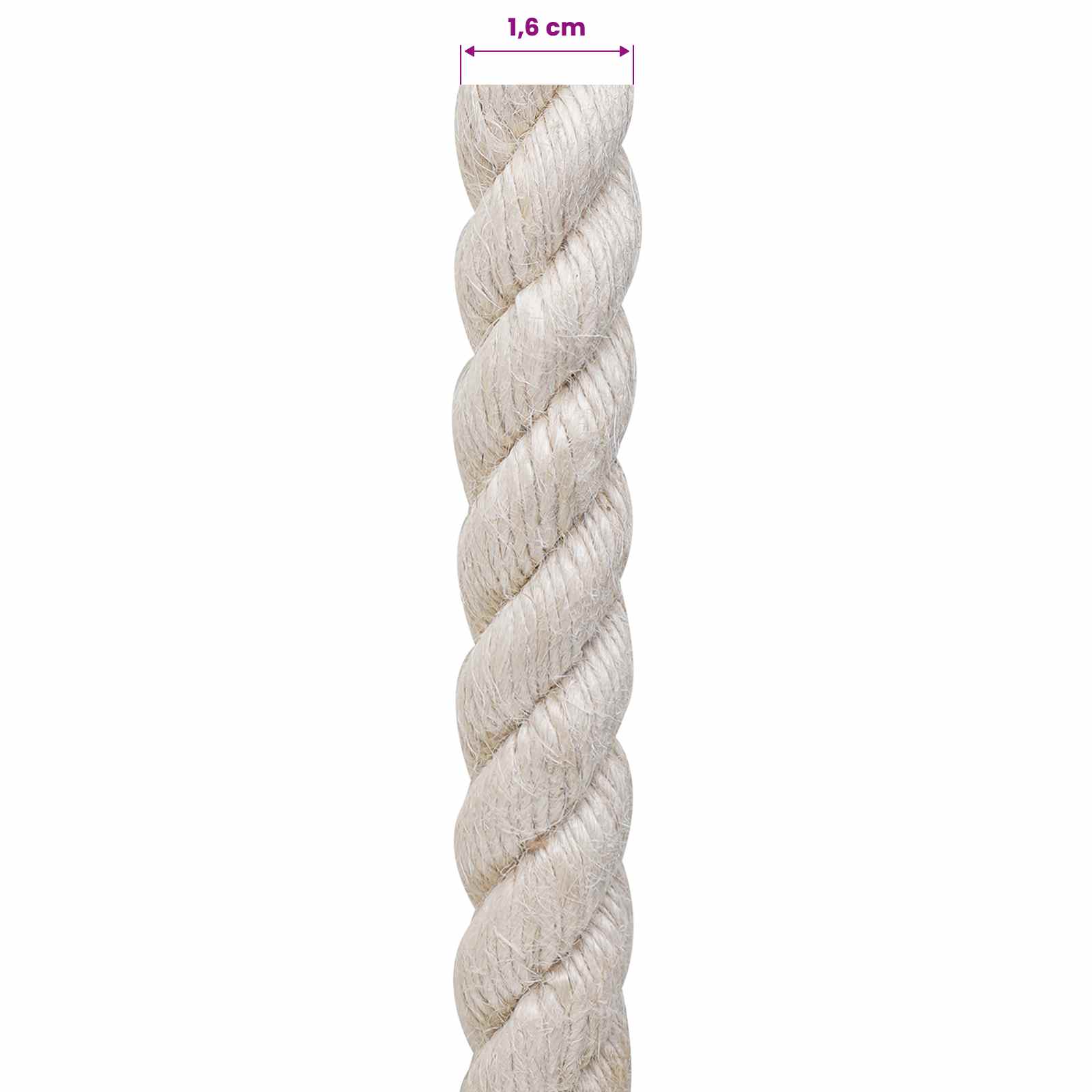 Jutové Lano 16 Mm Bílá 100% Jute Tossa
