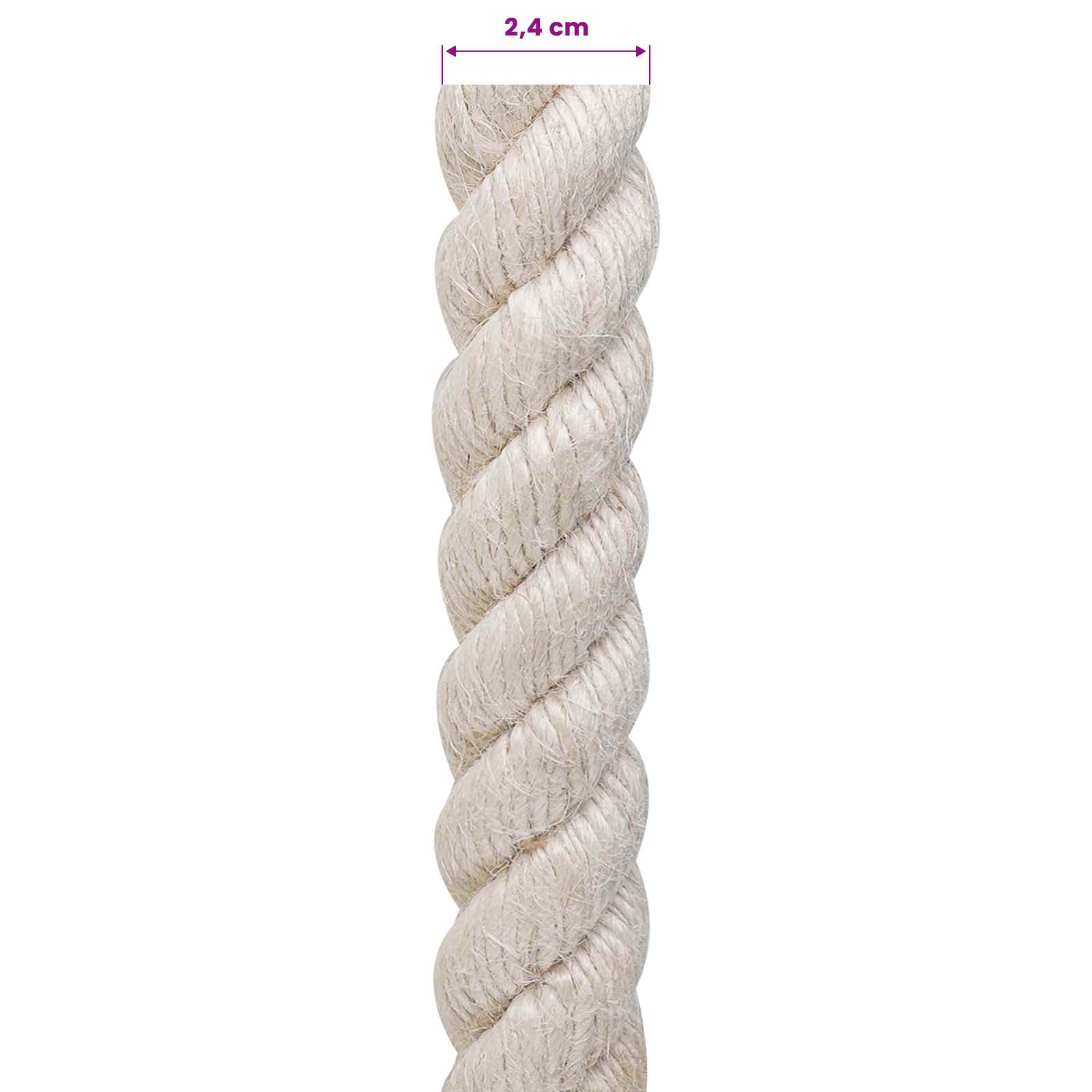 Jutové Lano 24 Bílá 100% Jute Tossa