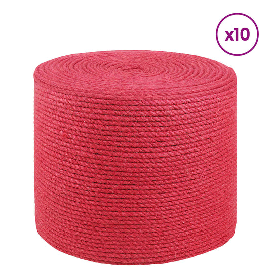 10 Ks 2 Mm Červená 100% Jute Tossa
