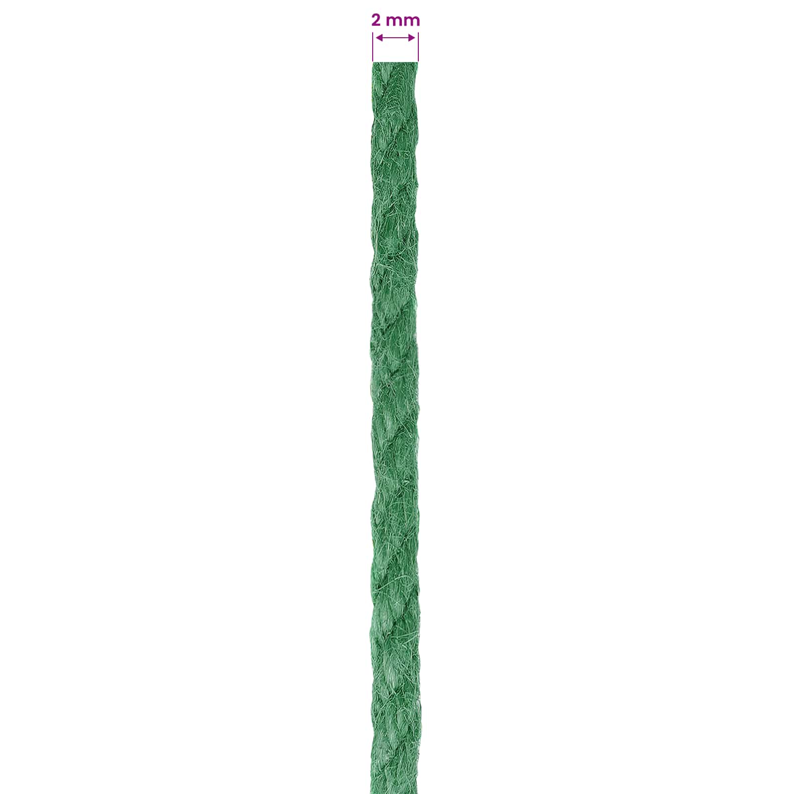 10 Ks 2 Mm Zelená 100% Jute Tossa
