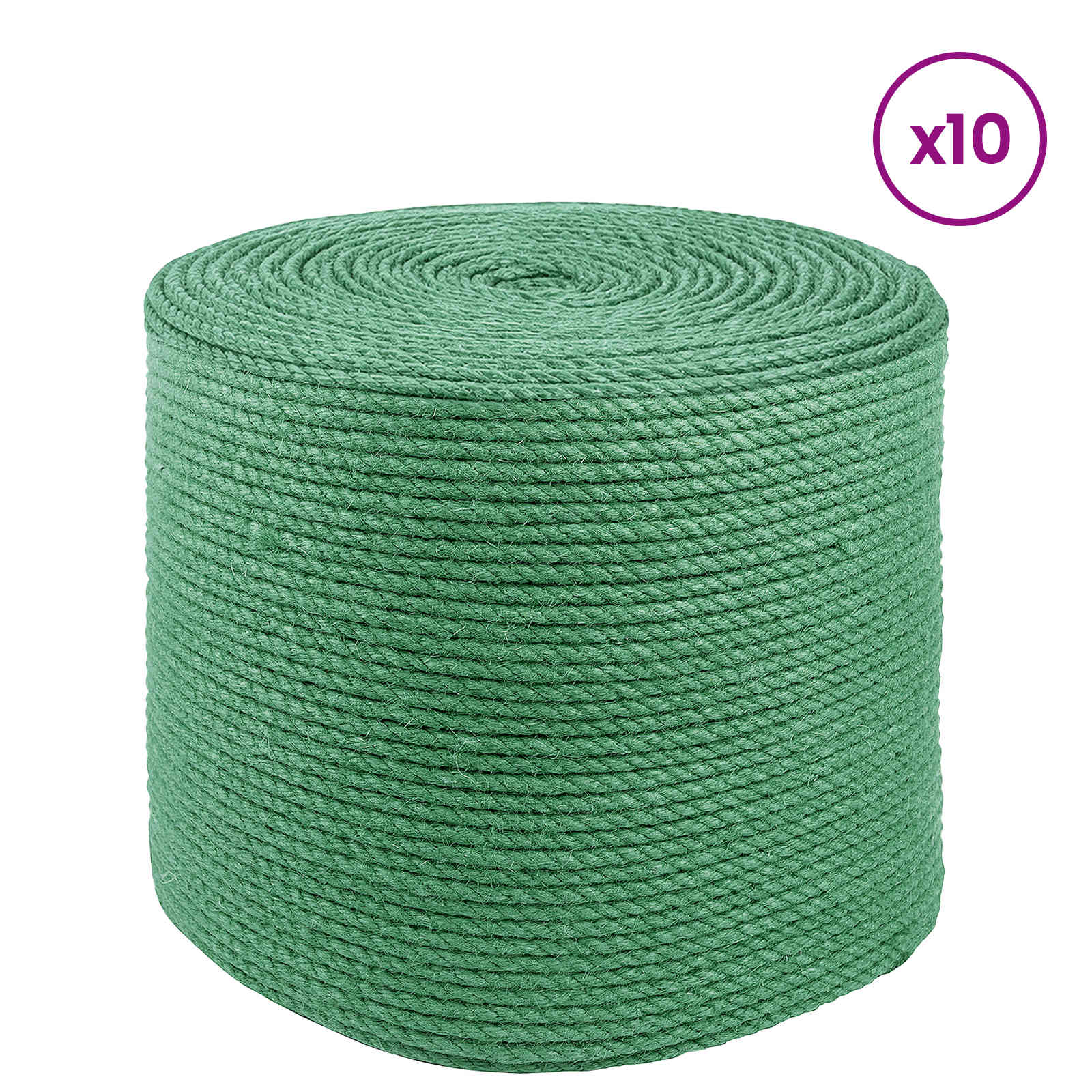 10 Ks 2 Mm Zelená 100% Jute Tossa