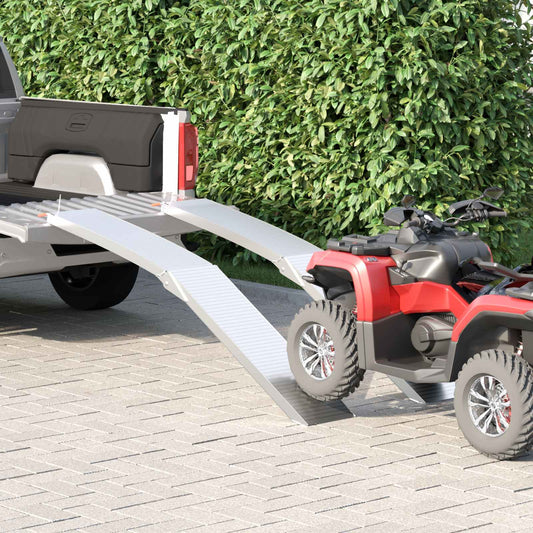 Rampy Na Motocykly 680 Kg 2 Pcs Stříbrná 205 X 28 X 5 Cm Hliník