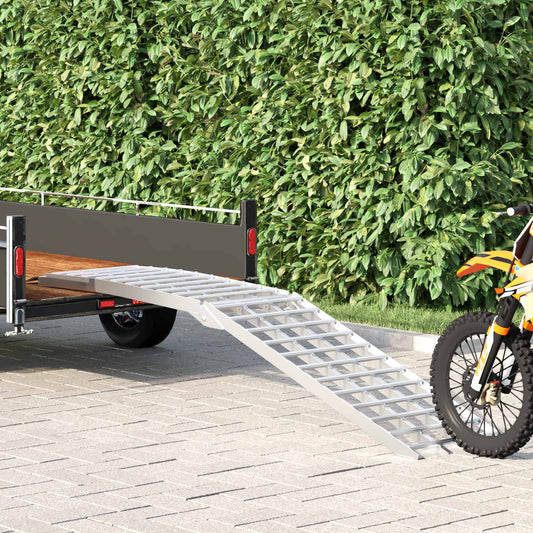 Sklopná Rampa Na Motocykly 680 Kg Stříbrná 680 Kg Hliník