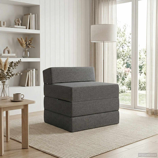 Skládací Pohovka Postel Světle Šedá 70 X 60 X 63 Cm Textil