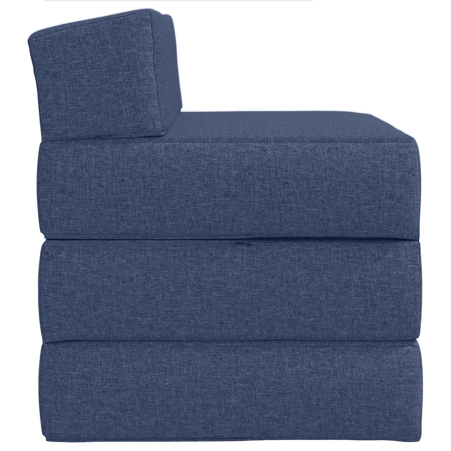 Skládací Pohovka Postel Modrá 200 X 70 X 15 Cm Textil
