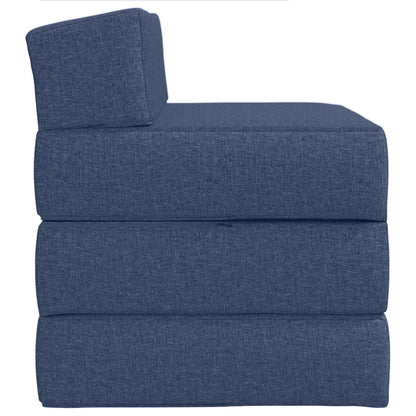 Skládací Pohovka Postel Modrá 200 X 70 X 15 Cm Textil