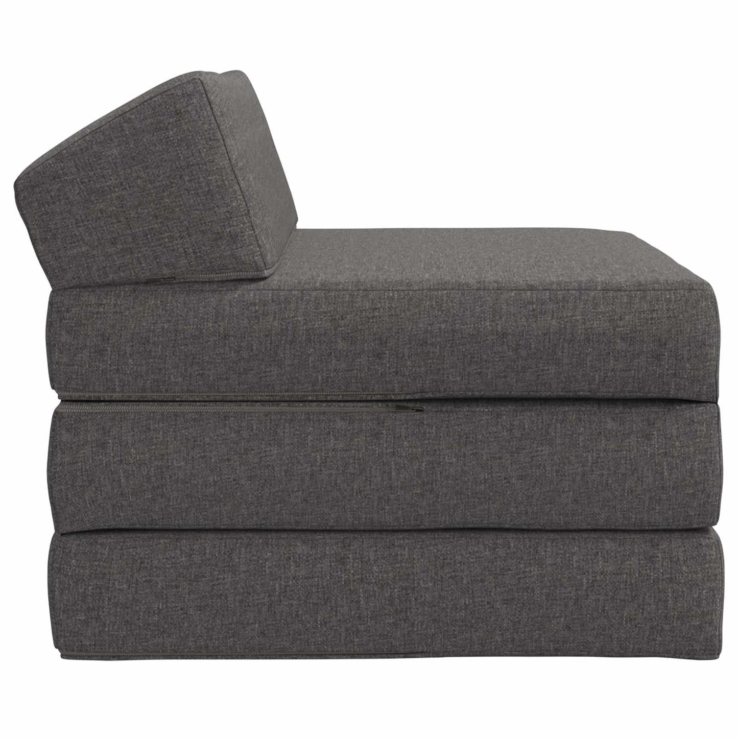 Skládací Pohovka Postel Světle Šedá 200 X 70 X 10 Cm Textil