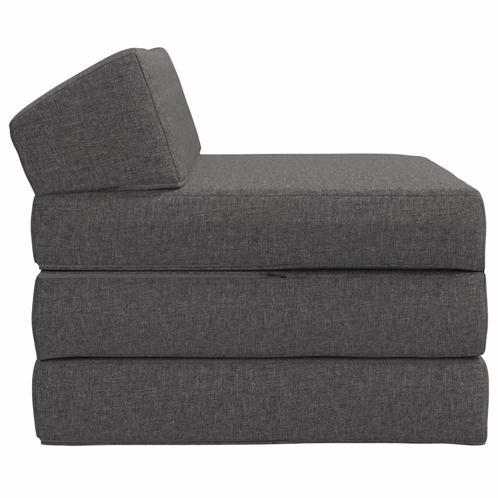 Skládací Pohovka Postel Světle Šedá 200 X 70 X 10 Cm Textil