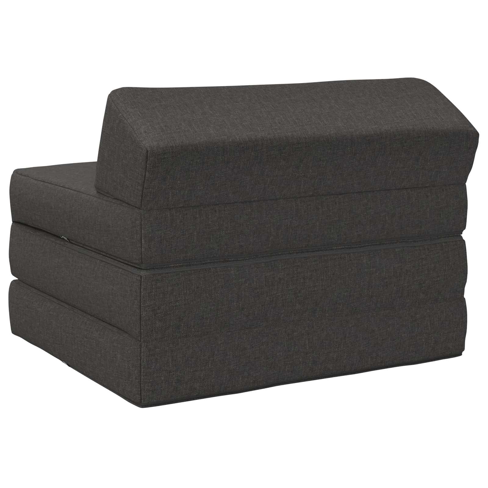 Skládací Pohovka Postel Tmavě Šedá 200 X 70 X 10 Cm Textil