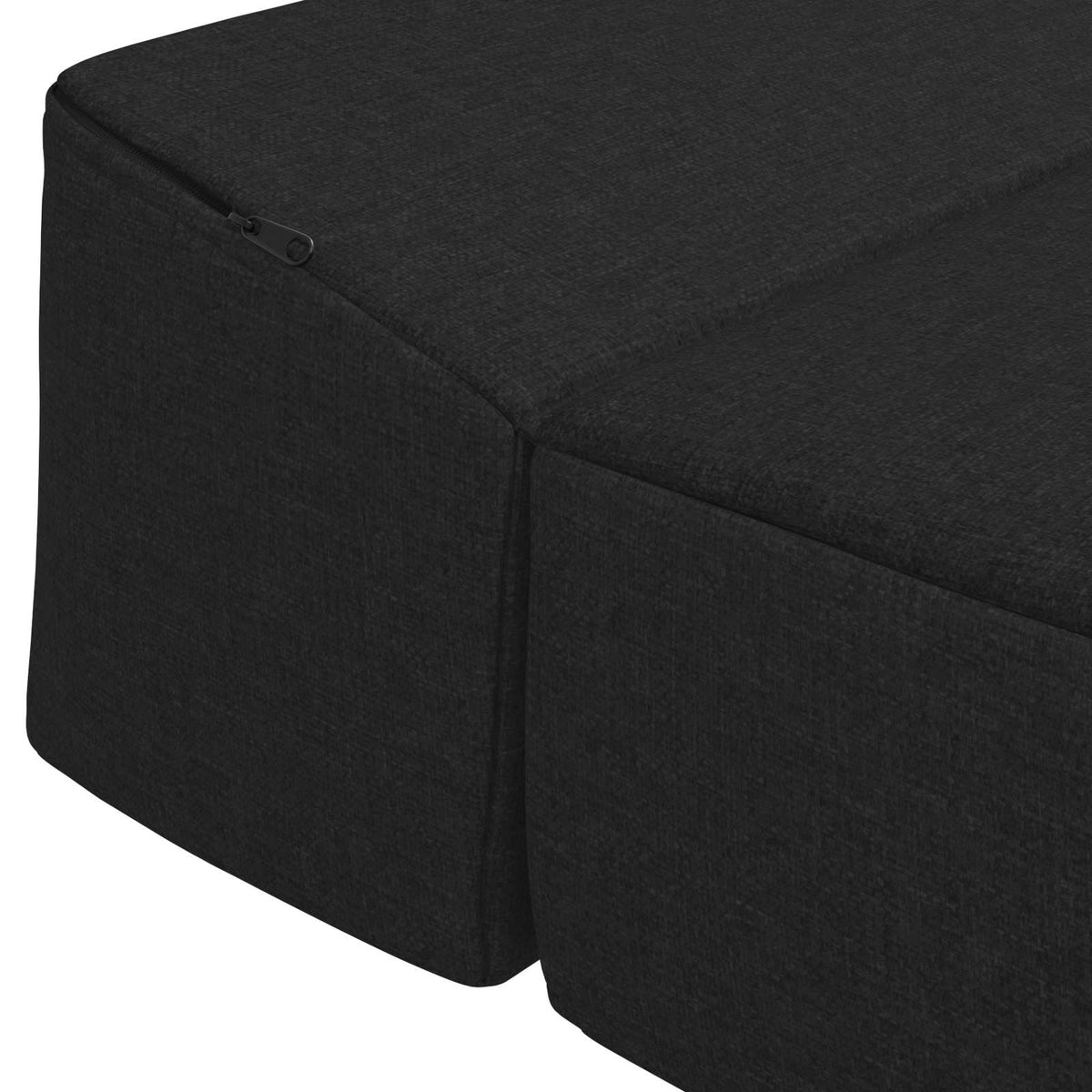 Skládací Pohovka Postel Černá 200 X 70 X 10 Cm Textil