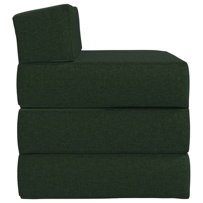 Skládací Pohovka Postel Tmavě Zelená 200 X 70 X 10 Cm Textil
