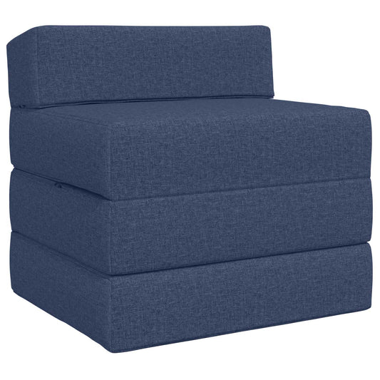 Skládací Pohovka Postel Modrá 200 X 70 X 10 Cm Textil