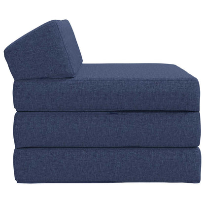 Skládací Pohovka Postel Modrá 200 X 70 X 10 Cm Textil