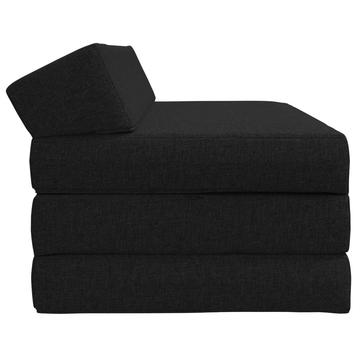 Skládací Pohovka Postel Černá 120 X 60 X 49 Cm Textil