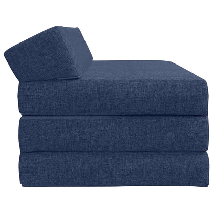 Skládací Pohovka Postel Modrá 120 X 60 X 49 Cm Textil