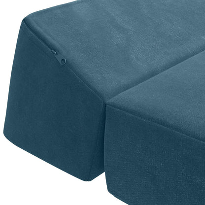 Skládací Pohovka Postel Modrá 120 X 60 X 49 Cm Textil