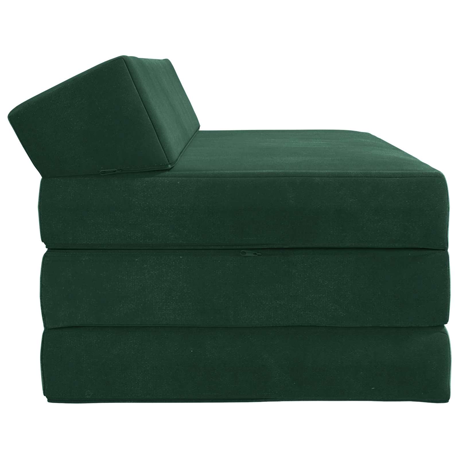 Skládací Pohovka Postel Tmavě Zelená 120 X 60 X 49 Cm Textil