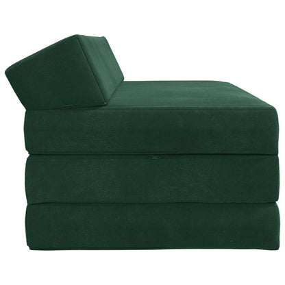 Skládací Pohovka Postel Tmavě Zelená 120 X 60 X 49 Cm Textil