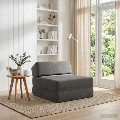 Skládací Pohovka Postel Tmavě Šedá 60 X 70 X 41 Cm Textil