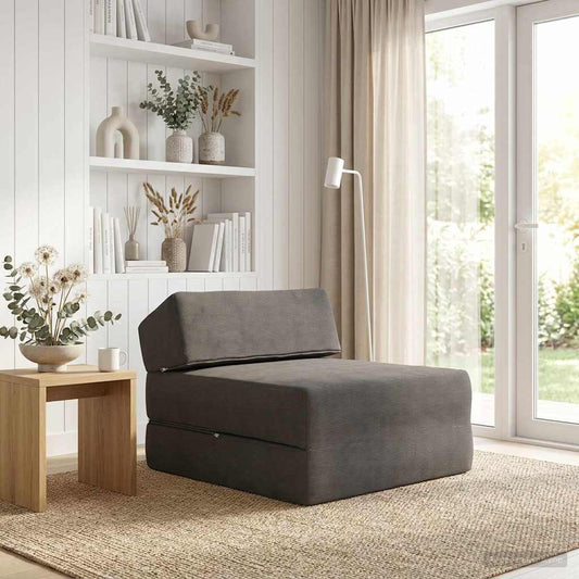 Skládací Pohovka Postel Tmavě Šedá 60 X 70 X 41 Cm Textil