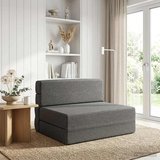 Skládací Pohovka Postel Světle Šedá 70 X 72 X 60 Cm Textil