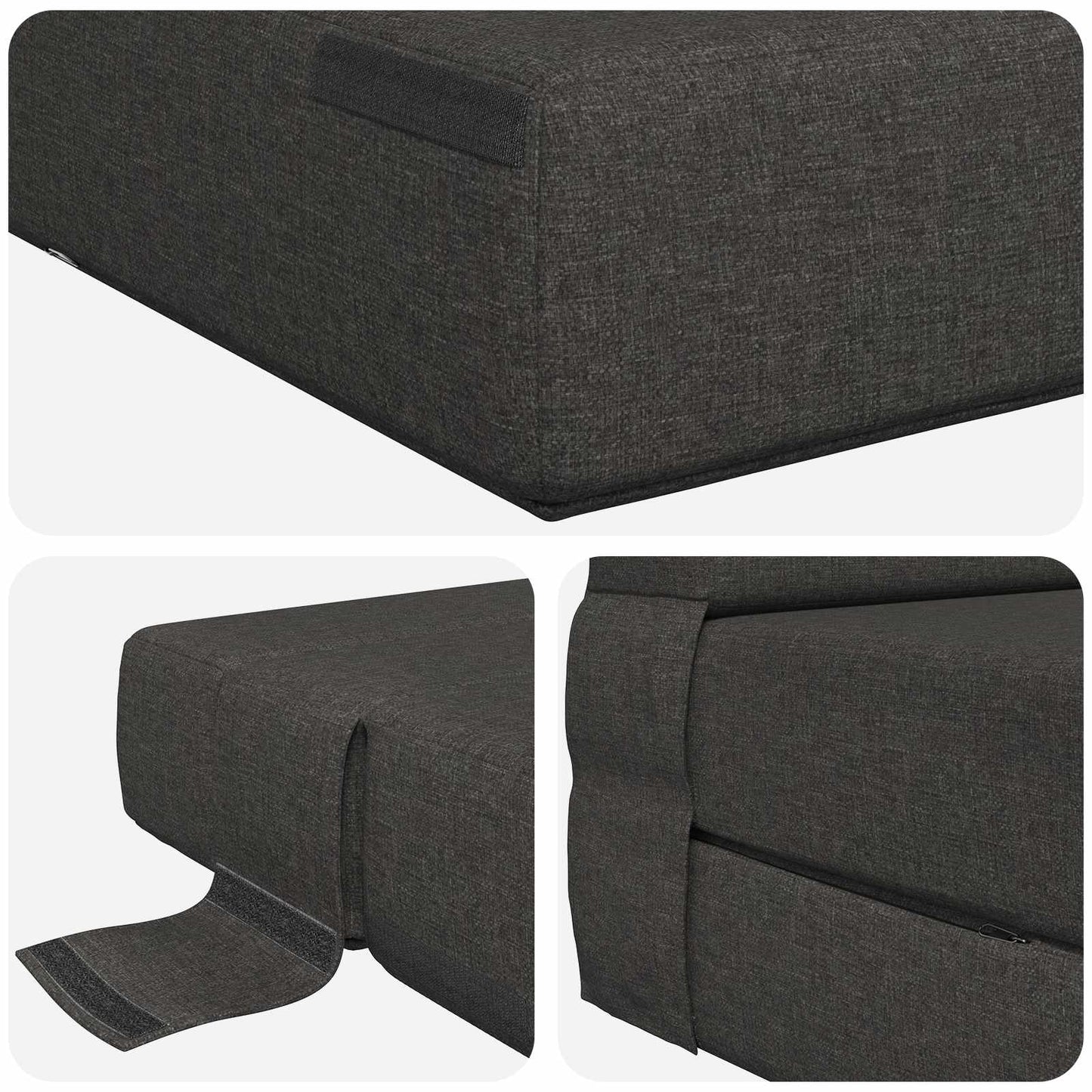 Skládací Pohovka Postel Tmavě Šedá 70 X 72 X 60 Cm Textil